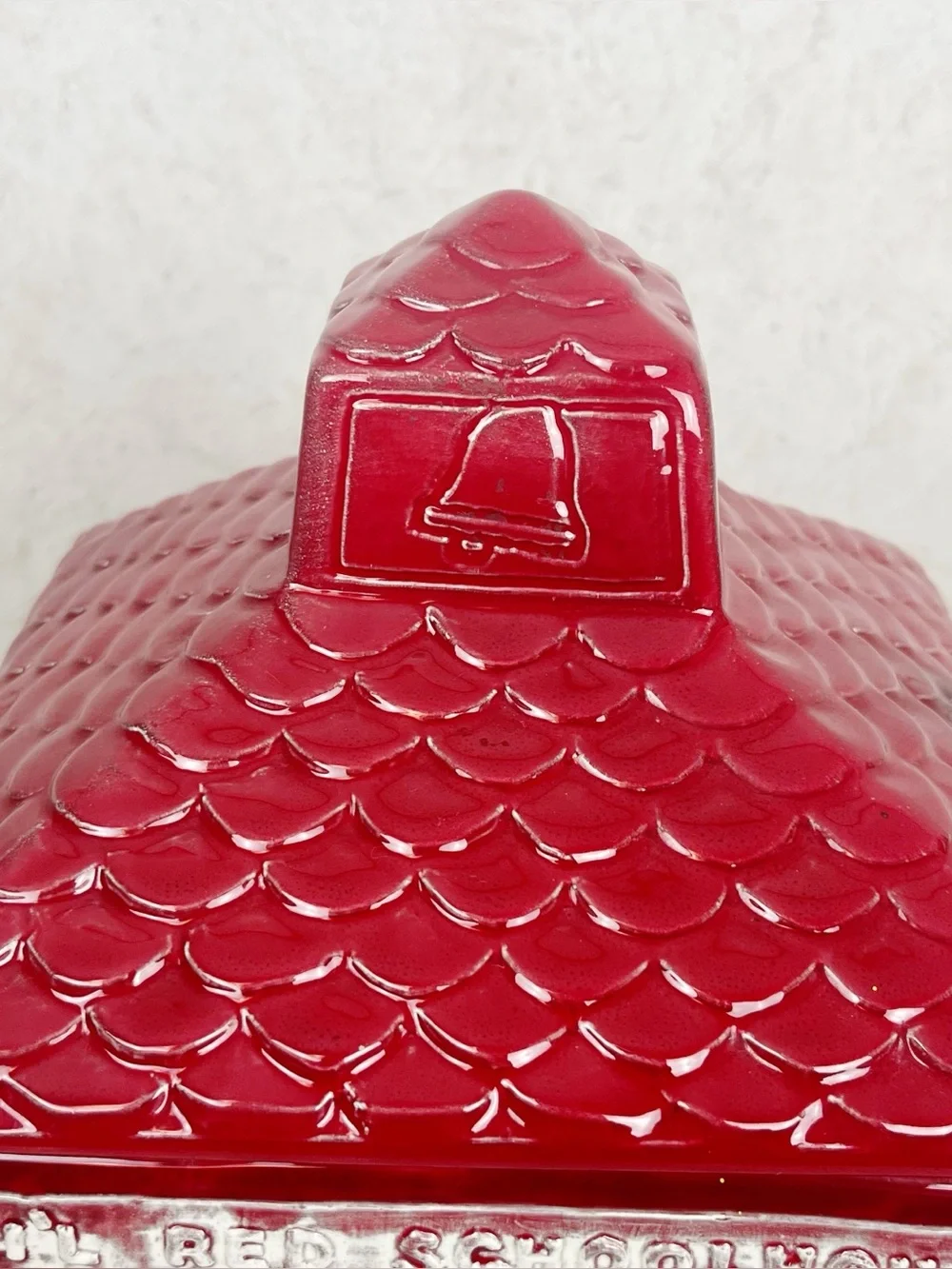 Rare Vintage Lil Red Schoolhouse Cookie Jar Ceramic Americana Primitive Rustic